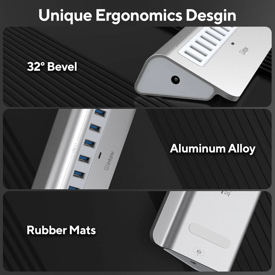 10-Port USB 3.1 Hub, 10Gbps Data Transfer - Image 4 of 4