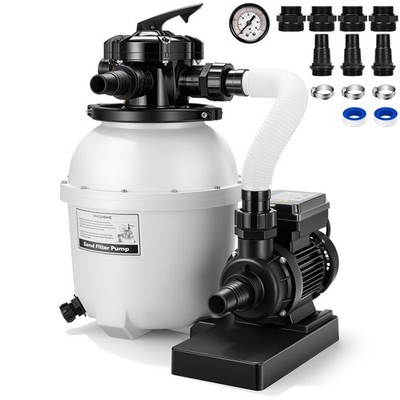 12'' Sand Filter Pump 3168GPH 0.4HP Above Ground Pool Filter System 6-Way Timer