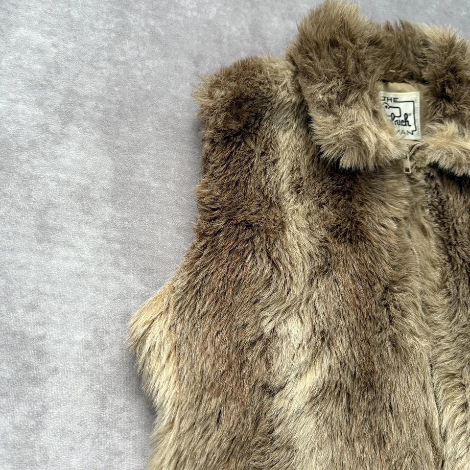 Chaleco Mujer Woolrich Vintage Mujer Grande Marrón Imitación Piel Cremallera Frontal Hecho en EE. UU. 90s Foto 3 de 4
