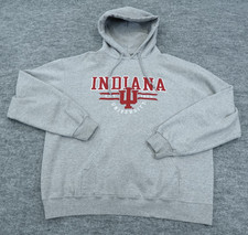 Indiana Hoosiers Hoodie XL Gray Sweatshirt Fleece Football Basketball Champion