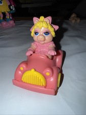 1986 Miss Piggy  Pink Car Muppet Babies McDonald's Happy Meal PVC Toy Figure