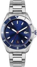 Lacoste 2011127 Men's Tiebreaker Blue Dial Watch, Stainless Steel Strap, 43mm