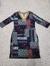 LAUREN Ralph Lauren boho faux suede trim cotton sheath dress L No Belt