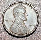 1909 VDB Lincoln Wheat Cent AU Original Brown Toning 1st Year Type Coin