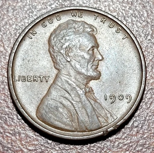 1909 VDB Lincoln Wheat Cent AU Original Brown Toning 1st Year Type Coin