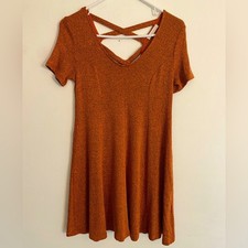 Lush Orange Heather across Back Mini Dress Size M