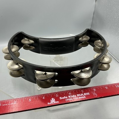 Rhythm Tech Half Moon Tambourine Hand Percussion Black Musical Instrument USA 90