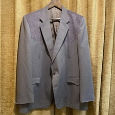 Vtg Western Jacket Circle S Blazer Cowboy Sport Coat Rockabilly Men  s 48 Long