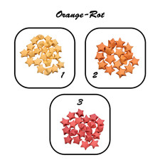 Origami Glückssterne 50 Stück – handgefaltet Lucky Stars aus Papier – Orange-Rot