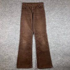 Vintage Levis 746 Pants Womens 26x30 Brown Corduroy Bell Bottom Flare USA 70s
