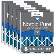 20x22x1 19 1/2x21 7/16 Pleated MERV 7 Air Filters 6 Pack
