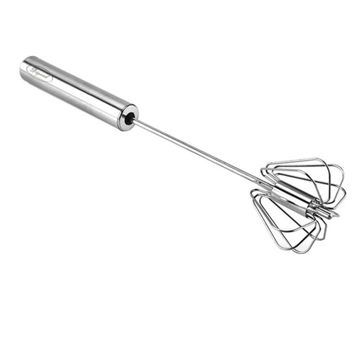 Stainless Steel Egg Whisk, Hand Push Rotary Whisk Blender, Versatile Milk Fro...