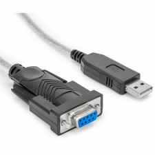 Rocstor Y10C700B1 6ft USB to Null Modem RS232 DB9 Adapter Cable