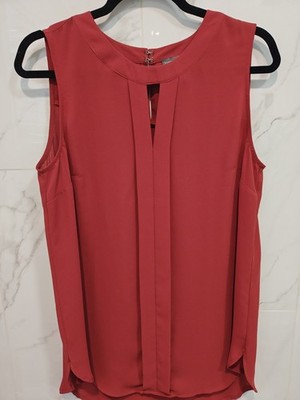 Vince Camuto Sleeveless Red Top with Keyhole Neckline Size M