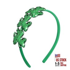 St. Patrick's Day Headband Glitter Clover Hairband Shamrock Hair Hoop Hair