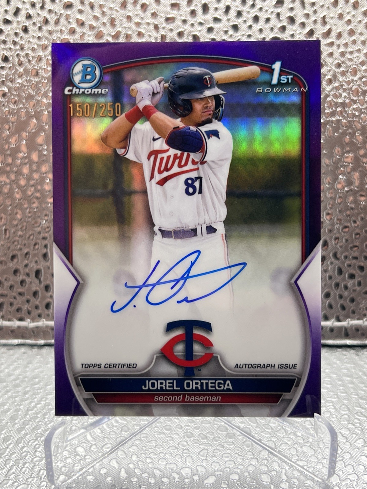 Jorel Ortega 2023 Bowman Chrome 1st Auto Purple Refractor /250 #CPA-JORT Twins