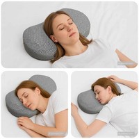 Kopfkissen Mit Kissen Grau 55 X 36 X 10 Cm Polyester