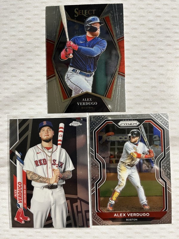 Alex Verdugo (3) Cards 2020-22 Panini, Topps Red Sox