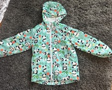 Kids Rain Jacket with Hood and Fleece Lining In Adorable Pattern Size 8-10