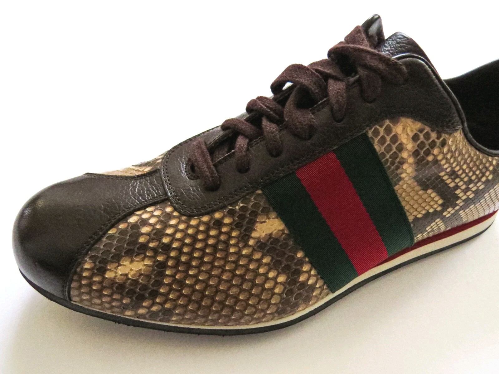 GUCCI Rare Python Snakeskin Leather Sneakers Shoe… - image 2