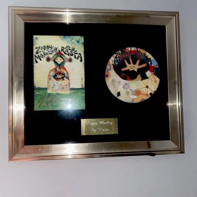 SIGNED/AUTOGRAPHED ZIGGY MARLEY - FLY RASTA CD FRAMED PRESENTATION. REGGAE