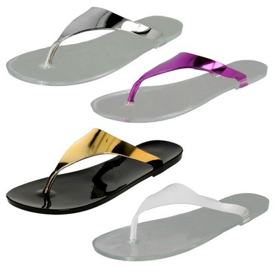 Spot On Shoes Womens Jelly Sandals Slip On Rubber Flip Flop Colorful