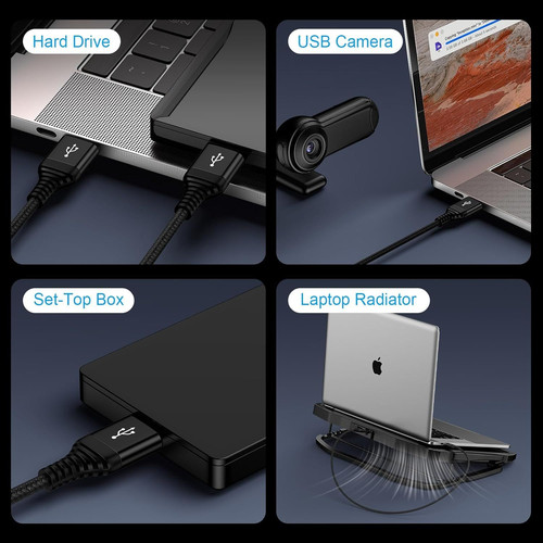 USB to Cable 3 ft, 2Pack USB3.0 Male A A Double Side USBCord...