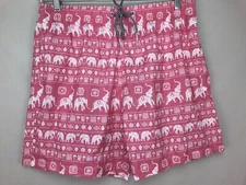 Boardies Apparel Swim Trunks Mens XL  Pink White Elephant Print Shorts Waist 33