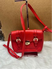 Michelle Belau Red Leather Crossbody Purse