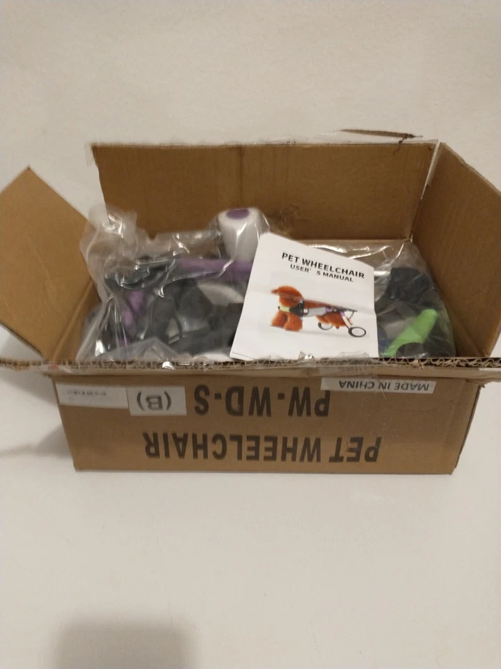 Silla de ruedas para mascotas de dos ruedas RUNMIND con soporte abdominal - caja abierta talla S Foto 2 de 4