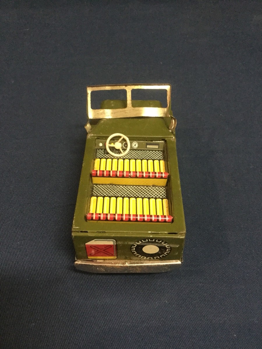 Jouet En Tôle à Friction Rare - Jeep WW2, Années 1950-60, Mécanisme Friction, Collection