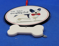 Christmas Ornament French Bulldog Naughty List Plastic Holiday Tree D cor