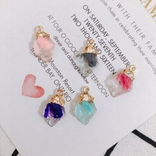10pcs Transparent Geometry Imitation Druzy Pendant,Resin Gemstone Pendants