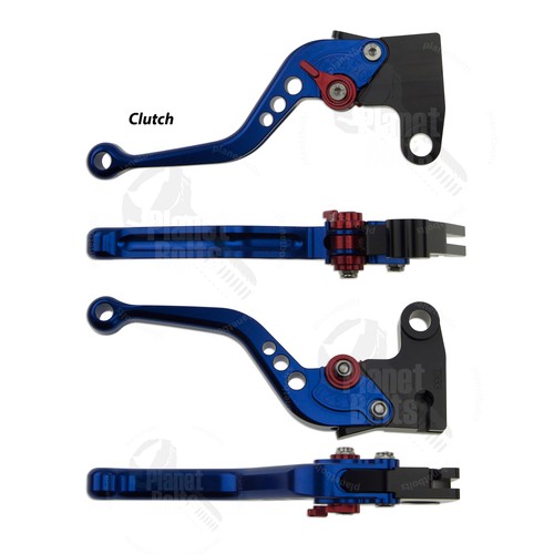 Blue CNC Shorty Brake & Clutch Levers Triumph Daytona Speed Rocket Control Hand - Picture 3 of 4