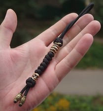 550 Paracord knife lanyard with skull and snake beads /edc lanyard
