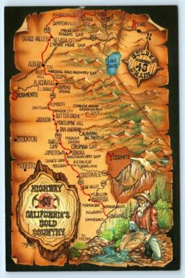 HIGHWAY 49 MAP, California CA ~ GOLD COUNTRY Great Graphics 4