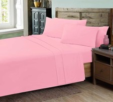 Flat Sheet Soft Poly-Cotton Wrinkle-Resistant Bed Linen Single Double King Super
