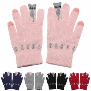 Full Finger Women S Winter Cartoon Mittens Cats Knitted Touch Screen Gloves New Ebay