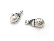 2 PCS Ethnic Antique Silver Plated Dangle Charms jewelry accessories