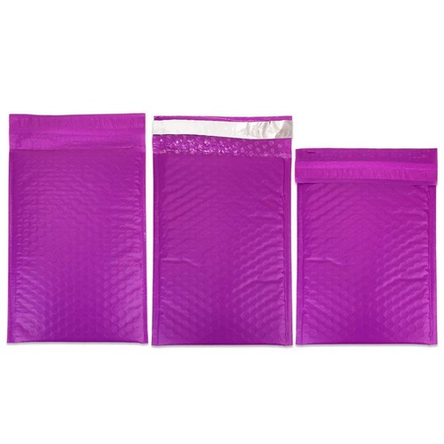 Sobres de correo de burbujas de polieticom ligeros púrpura 4""x8"" auto-sellado 25 piezas - Imagen 7 de 7