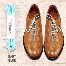 BABY BLUE  Waxed Cotton SHOELACES Laces any qty  one ship chg Allen Edmonds