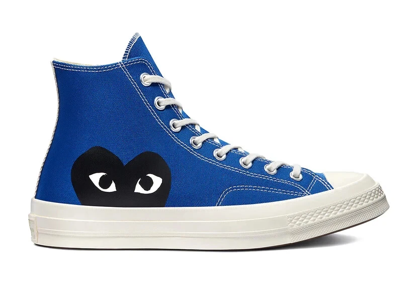 171846C Converse x Comme Des Garcons Play Chuck 70 High Blue Sneakers NEW