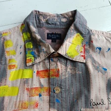 PAUL SMITH *CUSTOMISED* SHIRT Size Large - Artist Paul McNeil - UNIQUE / AMAZING