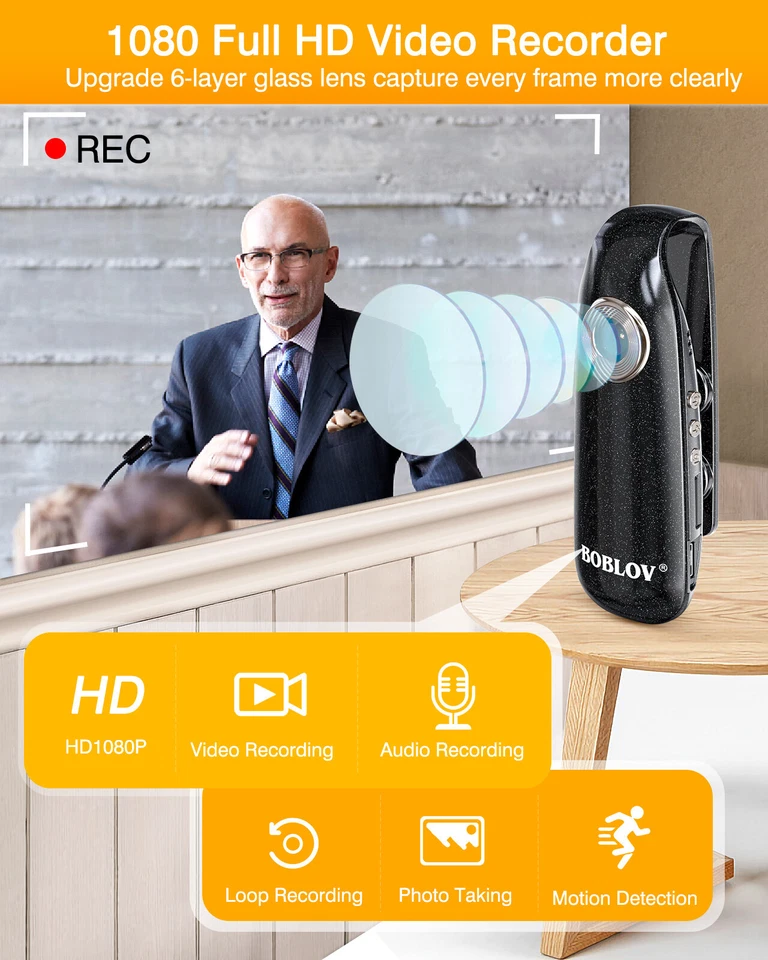 Mini Camera 32GB 1080P Dash Cam Police Clip Camcorder Video Recording Body Cam - Image 4 of 4