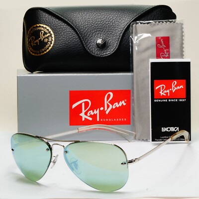 Ray-Ban Sonnenbrille randlos Aviator grün Flash verspiegelt RB 3449 9043/30 59mm