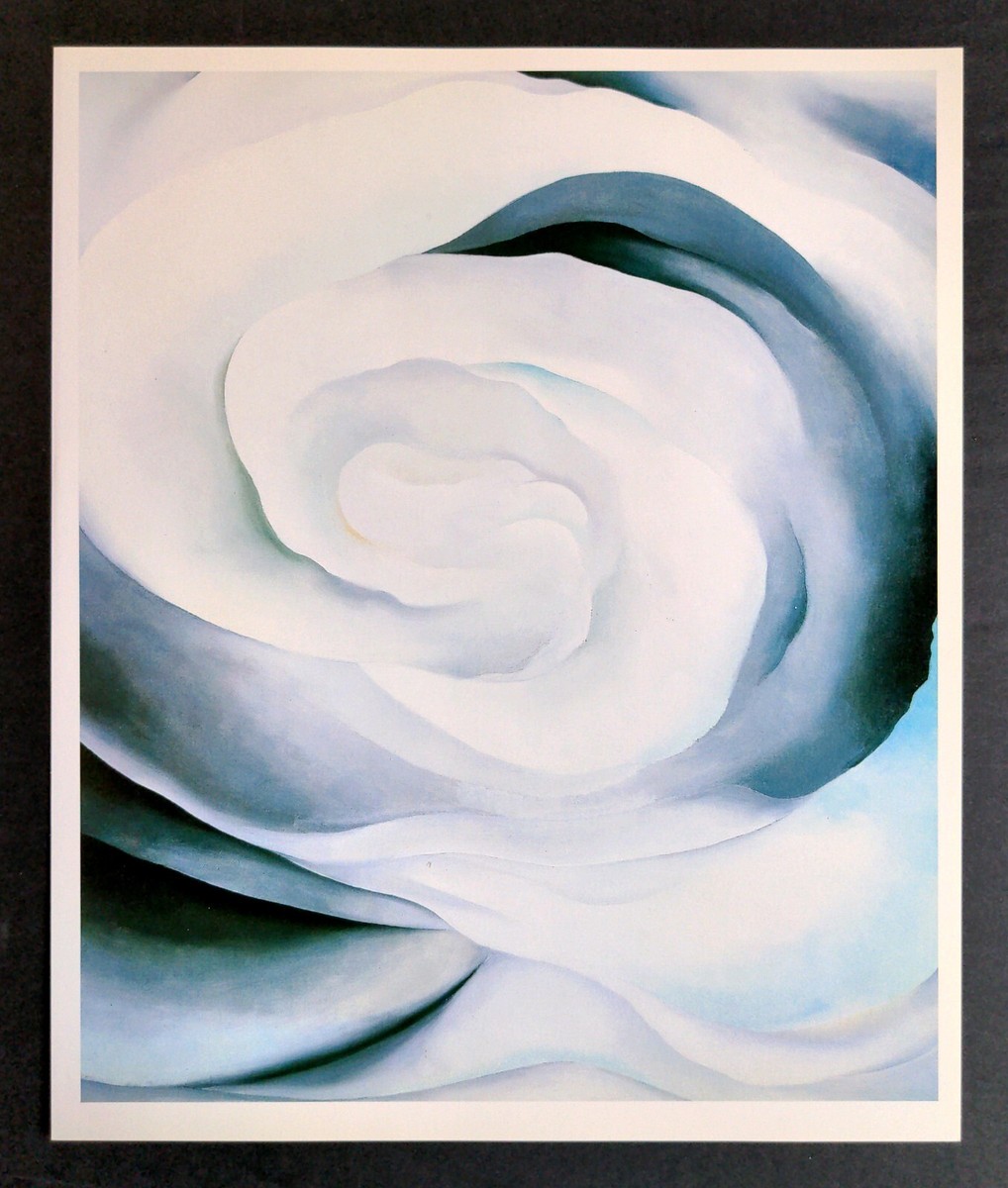 Georgia O' Keeffe WHITE ROSE ABSTRACTION Vintage Art Print
