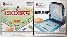 NEW Lot of 2 Colorforms MONOPOLY & BATTLESHIP Hasbro TRAVEL MINI Board Games
