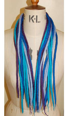 Blaue Kombi Dreadlocks - 16 handgefertigte gefilzte Merinowolle Dreads