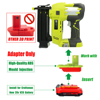 #ad 1 Adapter for New Craftsman 20V Red Black V 20 Battery Fits Ryobi 18V Tools $9.59