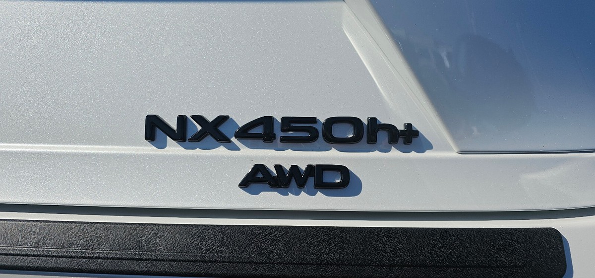 GENUINE NEW GLOSS BLACK LEXUS NX450h+AWD BLACK OUT EMBLEM OVERLAY 
